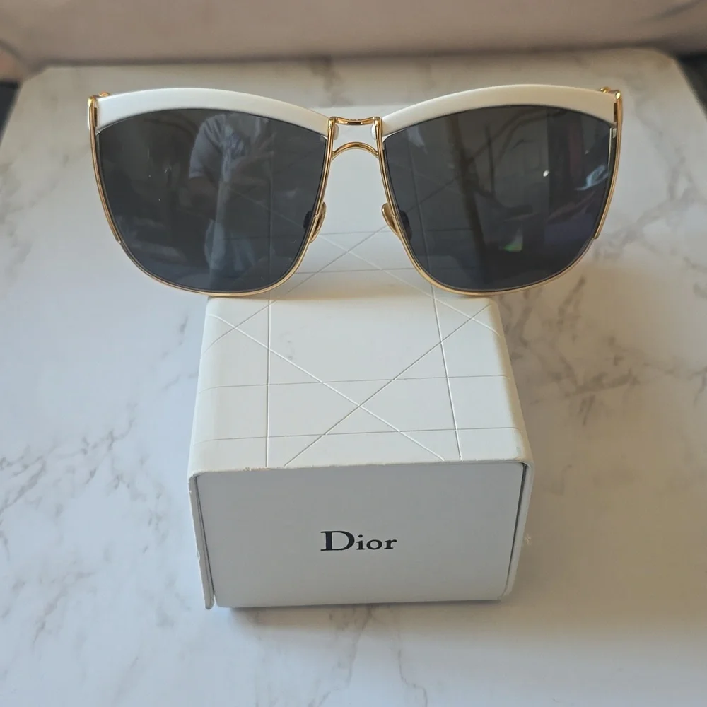 ✨Christian Dior Designer Sunglasses So Electric 266 White Gold Black Authentic